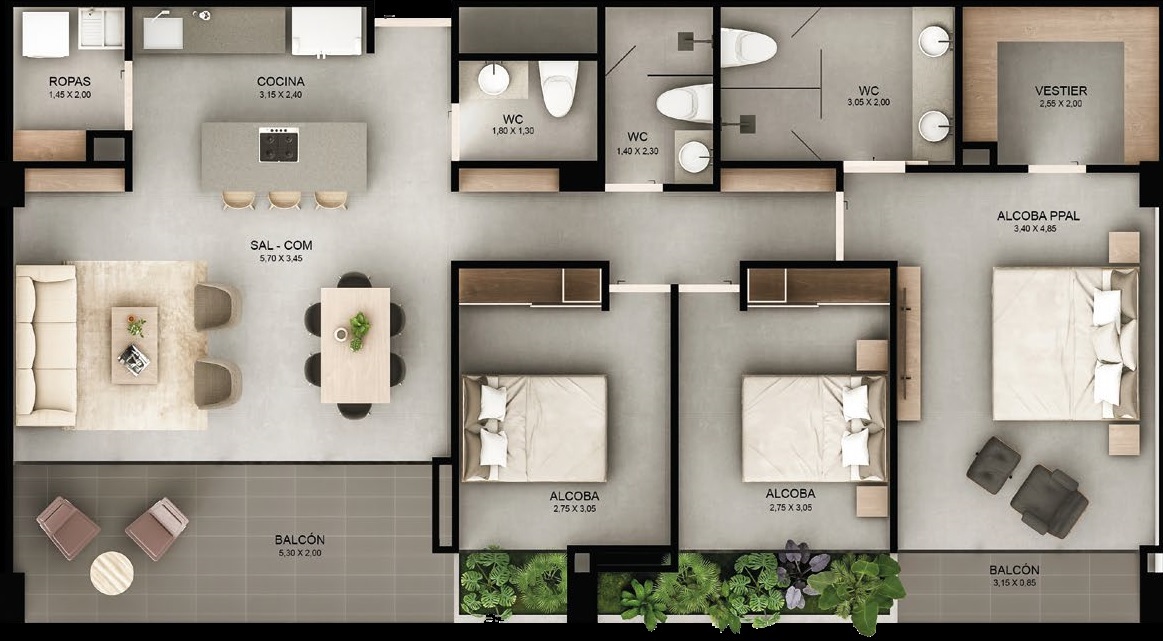Apartamento de 3 alcobas en venta en Los Salados, El Retiro, 120 m² · foto 3 de 19