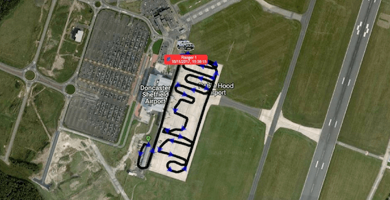 Map showing the turn by turn capabilities of the Simplytrak system