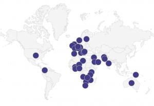 All the countries that Simplytrak have served.