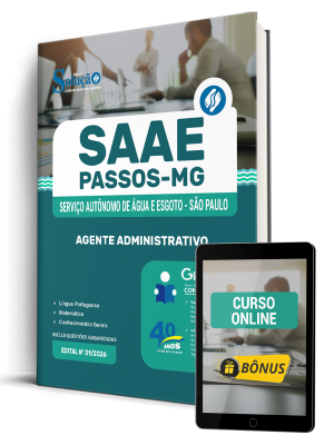Apostila SAAE Passos-MG 2026 - Agente Administrativo