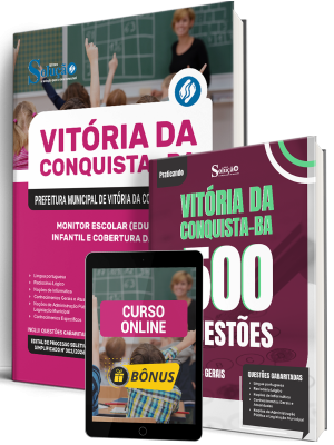 Combo Prefeitura de Vitória da Conquista - BA 2026 - Monitor Escolar (Educação Infantil e Cobertura das AC'S)