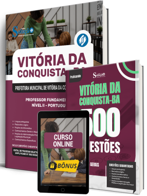 Combo Prefeitura de Vitória da Conquista - BA 2026 - Professor Fundamental II Nível II - Português