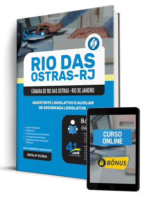 Apostila Câmara de Rio das Ostras-RJ 2026 - Assistente Legislativo e Auxiliar de Segurança Legislativa