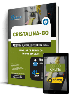 Apostila Prefeitura de Cristalina - GO 2026 - Auxiliar de Serviços Gerais Escolar