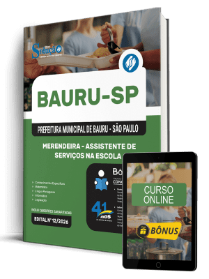 Apostila Prefeitura de Bauru-SP 2026 - Assistente de Serviços na Escola - Merendeira