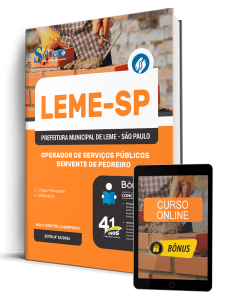 Apostila Prefeitura de Leme-SP 2026 - Operador de Serviços Públicos - Servente de Pedreiro