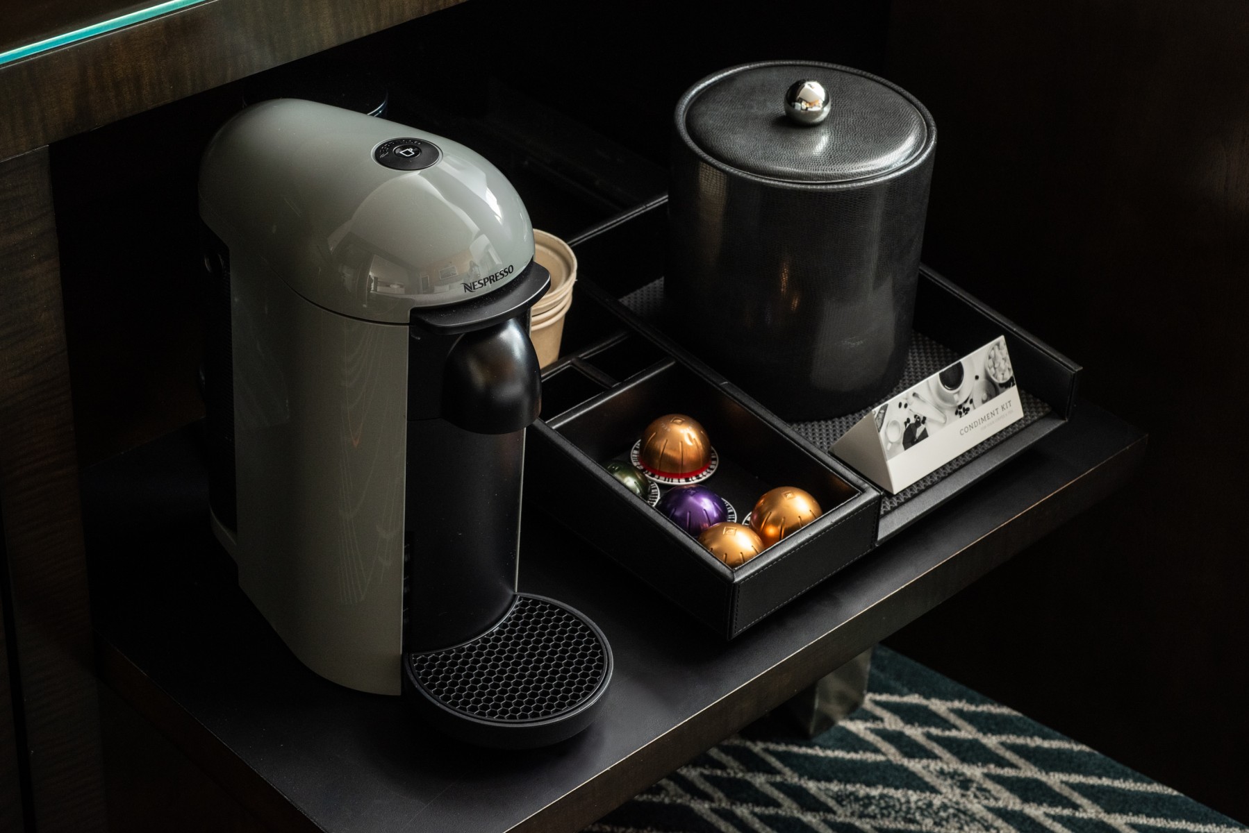 Photo of the hotel Sofitel Chicago Magnificent Mile: 2025 08 18 sofitel space detail nespresso coffee station 43574 5