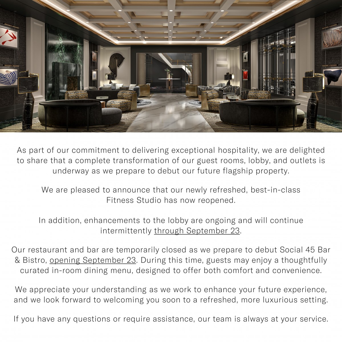 Photo of the hotel Sofitel New York: Renovation popup rev71