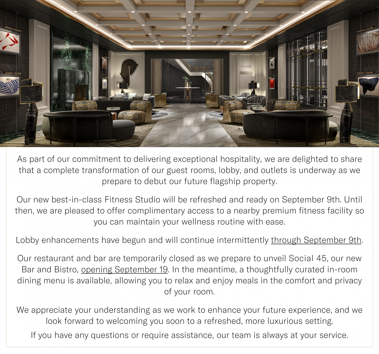 Photo of the hotel Sofitel New York: Renovation popup rev41