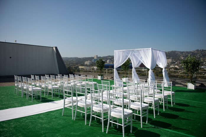Photo of the Helipad setup for a wedding