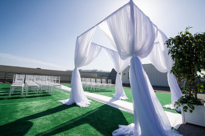 Setup of the Helipad for a wedding ceremony photo
