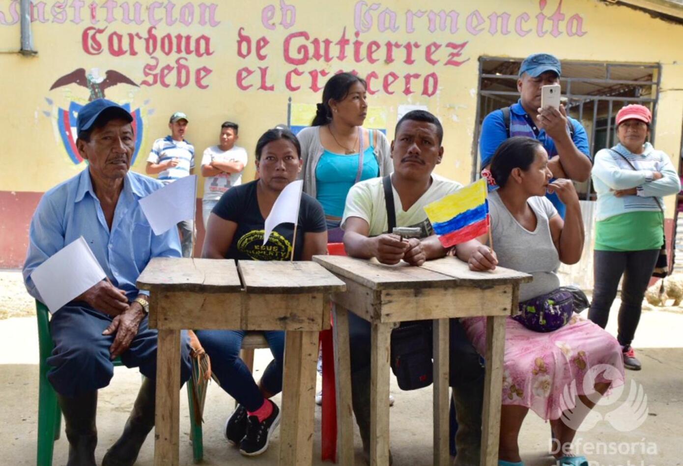 La comunidad de las veredas San Pedro y El Crucero de Corinto acompaño la visita del Defensor