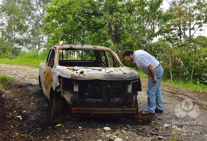 El Defensor del Pueblo inspeccionó lo ocurrido en el municipio de Corinto.