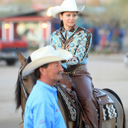 2010 ARHA Celebrity Slide  - Carmel Rooker with coach John OHara waiting for the ride off.