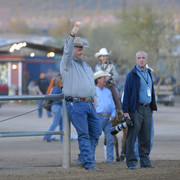  	 2010 ARHA Celebrity Slide  - Brian Welman giving a thumbs up to his rider Eric Krichten.