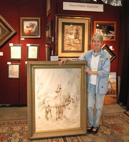 Sherry Akers - Arabian artist extraordinaire, Sherry Akers is at work in her booth creating yet another masterpiece. Sherry's work is not only absolutely beautiful, it is unbelievably affordable!