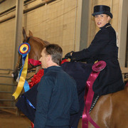 Shannon Beethe and Mike Beethe of Beethe Arabians, Shannon won the Ladies English Side Saddle class, which was a gorgeous class of elegant horses and women dresses to the nines! Congratulations!