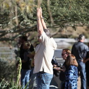 Greg doing his Yoga stretch before the presentation.... has to get in form :-)