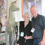 Commercial Vendor J. Anne Butler with husband Ray Tweedie with Anne's latest creation