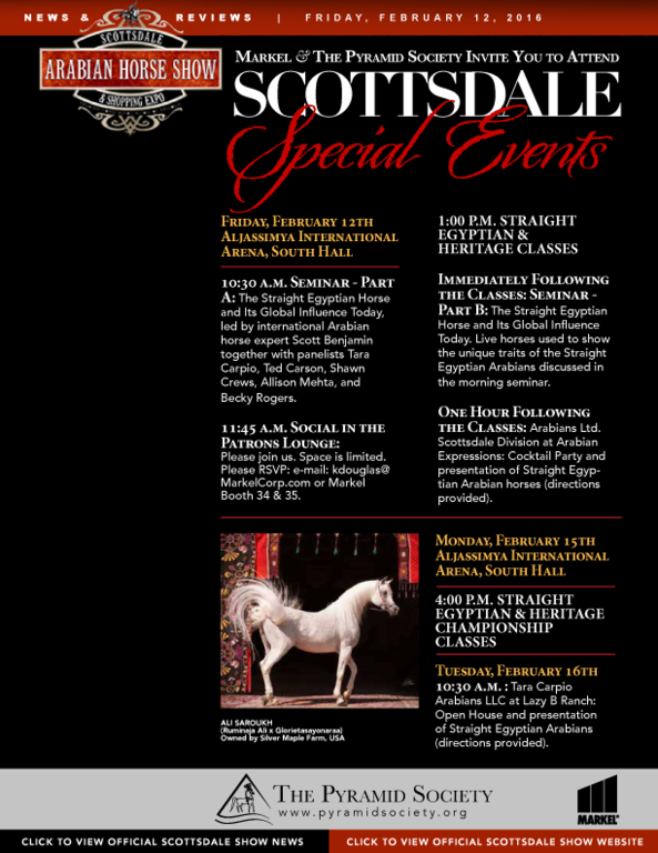 Scottsdale Arabian Horse Show News for Friday, February 12, 2016