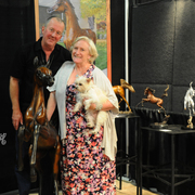 Commercial Exhibitor: J Anne Butler of J Anne Butler Figurative Bronze Sculptures and Paintings with her husband Ray