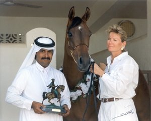 Little Liza Fame with Sheikh Hamad and Eileen Verdieck...photo furnished by Eileen Verdieck 