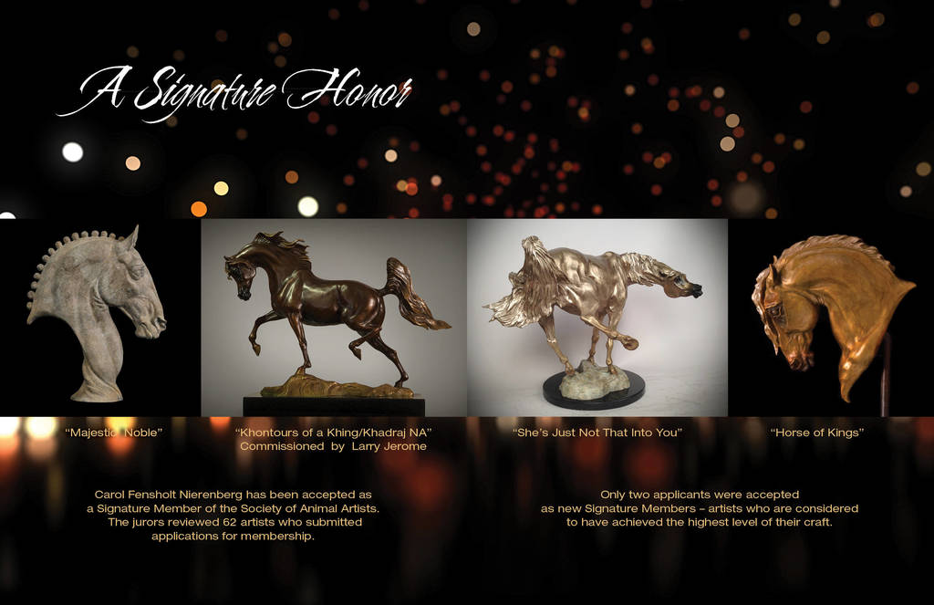 Love & Passion Shining Through, Carol Fensholt Nierenberg, Sculptor, Artist & Arabian Horse Breeder