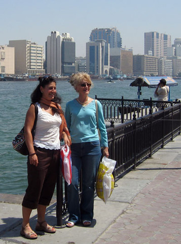 Dubai Day 2 - Kim & Judy Nordquist on the Dubai Creek 