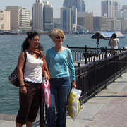 Dubai Day 2 - Kim & Judy Nordquist on the Dubai Creek 