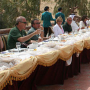 Dubai Day 6 - Now is the is the way to see a horse presentation,enjoying an amazing feast while seeing the beautiful horses owned bySheikh Abdullah and Sheikh Mohammed 
