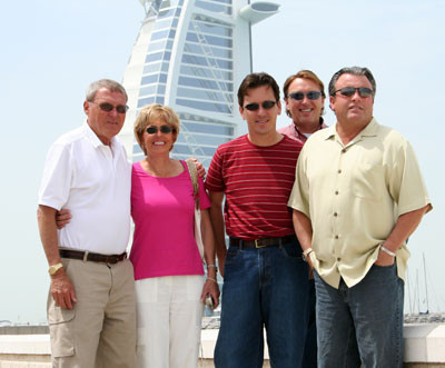 Dubai Day 5 - Bob, Dixie, Scott, David and Gregnear the Burj Al Arab 
