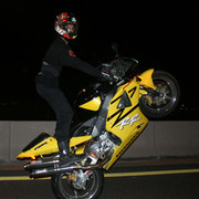 Dubai Day 5 - Someone showing off on hismotor cycle for us on the Dubai highway