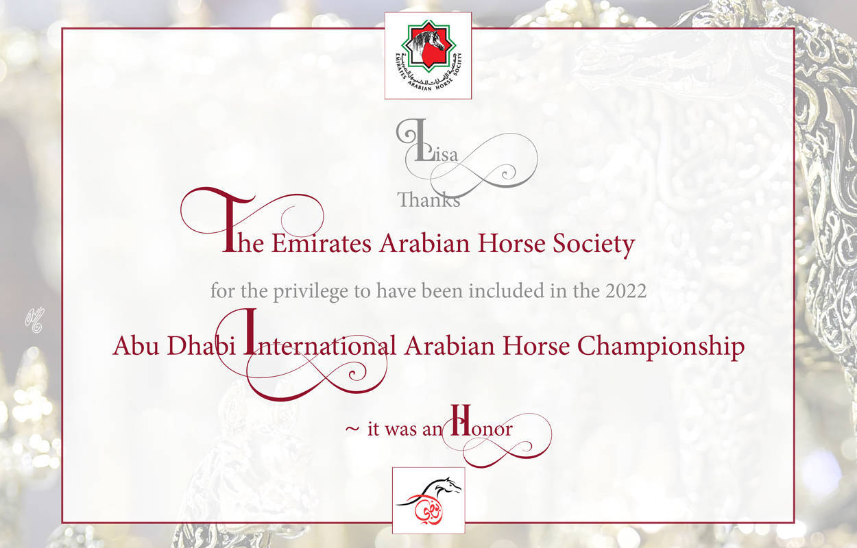 Lisa Abraham: The 2022 Abu Dhabi International Arabian Horse Championship ~ PHOTO GALLERY