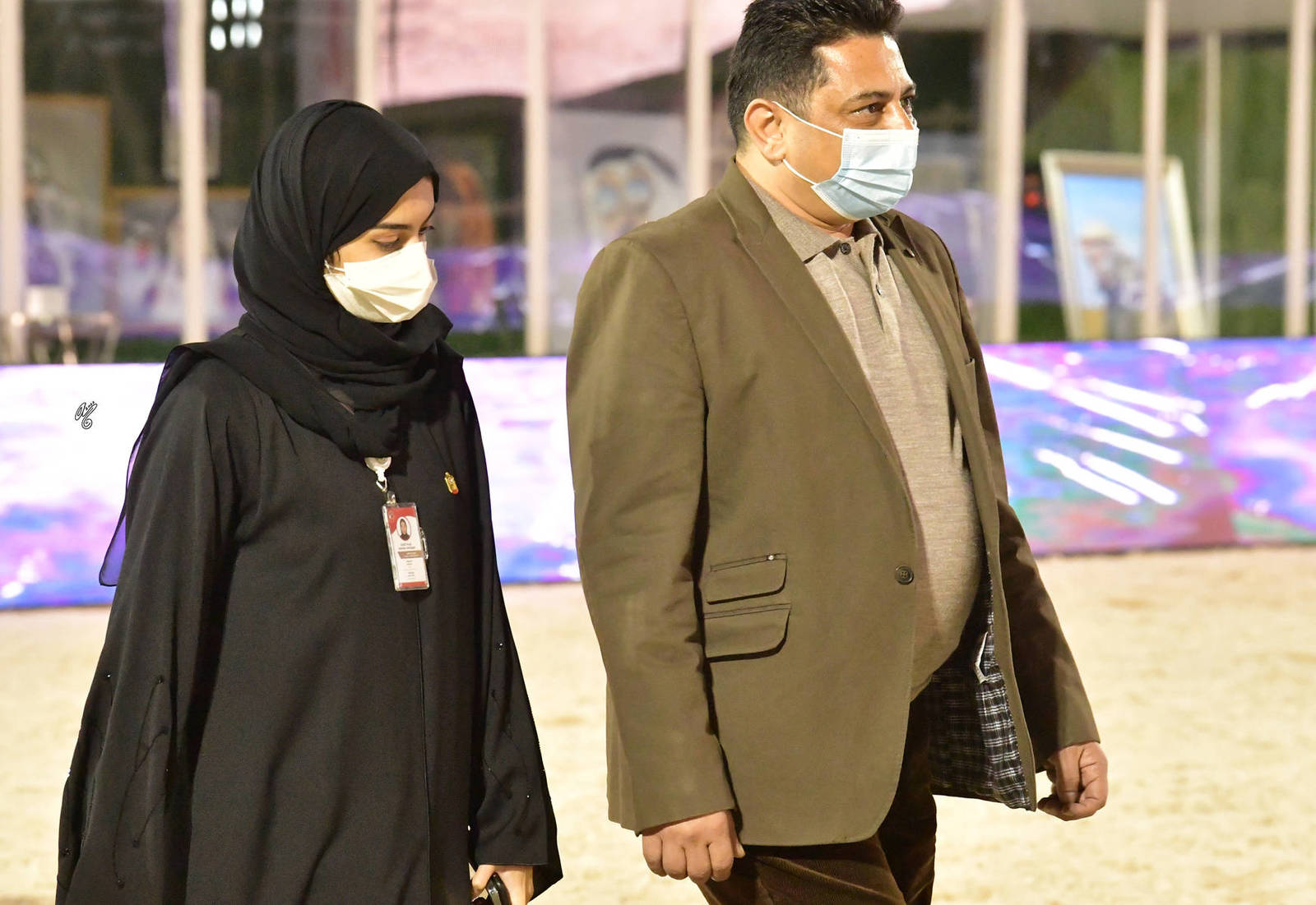 Mrs. Hamda Alkhajeh and Mr. Bilal Kraim (Chairman of the Syrian Arab Horse Association)