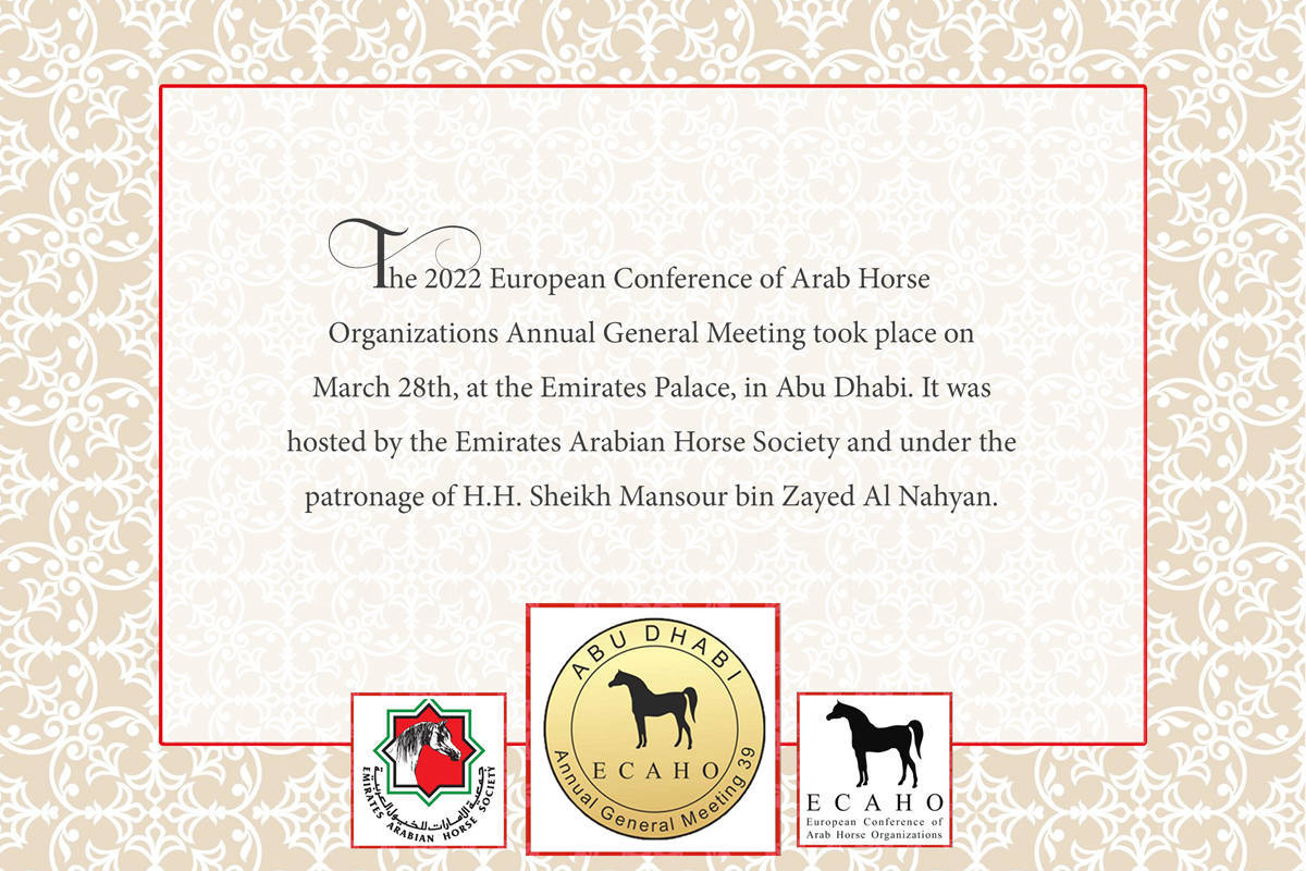 Lisa Abraham: The 2022 ECAHO AGM ~ ABU DHABI ~ Hosted by the Emirates Arabian Horse Society
