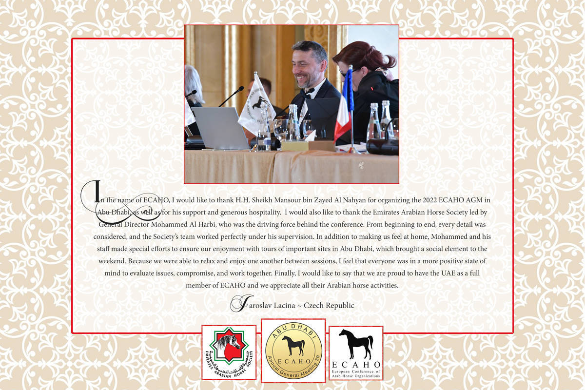 Lisa Abraham: The 2022 ECAHO AGM ~ ABU DHABI ~ Hosted by the Emirates Arabian Horse Society