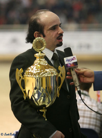 Mutlaq - Mutlaq of Al Khalediah Stables being interviewed for Saudi TV after his win with Baandaros