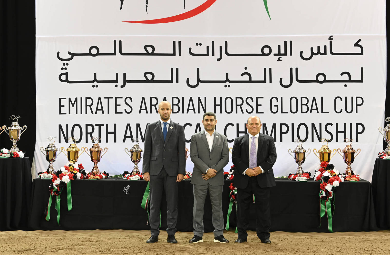 (l-to-r) Mr. Eidha Almenhali, H.E. Mohamed Al Harbi and Dr. Amira Abdelwahab