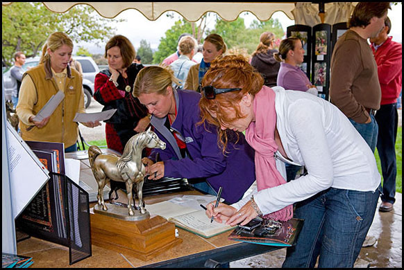 Viewing Shai memorabilia and visiting with friends  