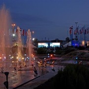 DSC_4279 - adj (Medium).jpg - A nightshot of the fountain entrance of the Exhibition.