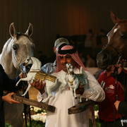 Dubai - Sh. Hamad of Al Shaqab and Dubai Gold Cup winners, Miss El Power & Venetzia