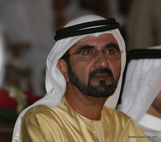Dubai - His Highness Sheikh Mohammed bin Rashid Al Maktoum, the ruler of Dubai and owner of Royal Colours, Champion Stallion