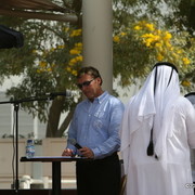 Dubai Stud - David Cains the announcer for Dubai Stud's Open Day