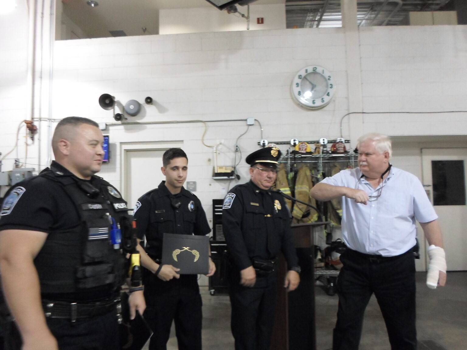 Two Ambridge Police officers Received Commendations for life saving