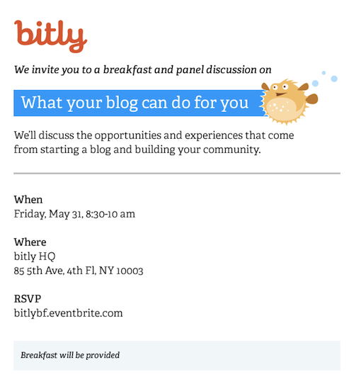 bitly breakfast invite