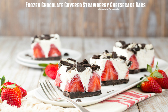 Frozen Chocolate Covered Strawberry Chesecake #nobake