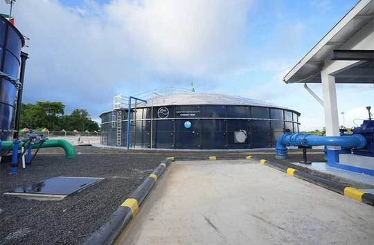 One of the water- treatment plants in Guyana