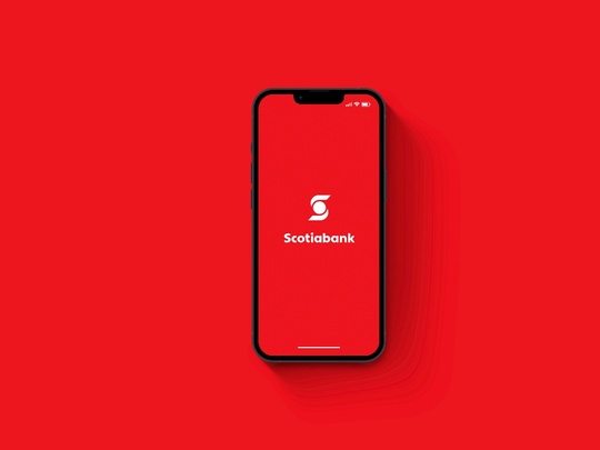 Scotiabank logo on cellphone - 123RF
