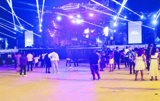 A section of patrons before the start of the One Caribbean Music Festival on Saturday night. PHOTO BY EDISON BOODOOSINGH