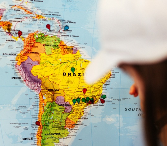 Latin America and Caribbean Map - Unsplash.com 